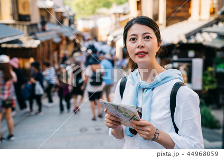 tourist standing on the lively street 44968059