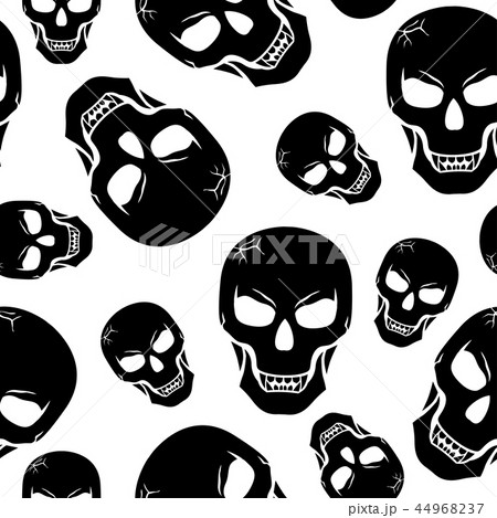 Halloween scary fanged skull pattern seamless 44968237
