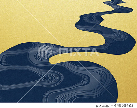 和 和風 和柄 背景 金箔 川のイラスト素材