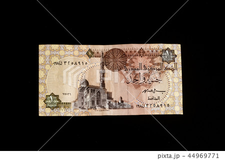 Egyptian banknote, Temple of Ramses II at Abu Simbel, one Egyptian Pound Egyptian banknote, Temple of Ramses II at Abu Simbel, one Egyptian Pound 44969771