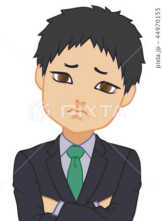 ちびキャラ　サラリーマン　不安 44970155
