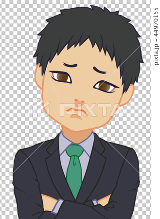 ちびキャラ　サラリーマン　不安 44970155