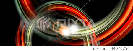 Mixing color waves on black, liquid flowing shapes 44970756