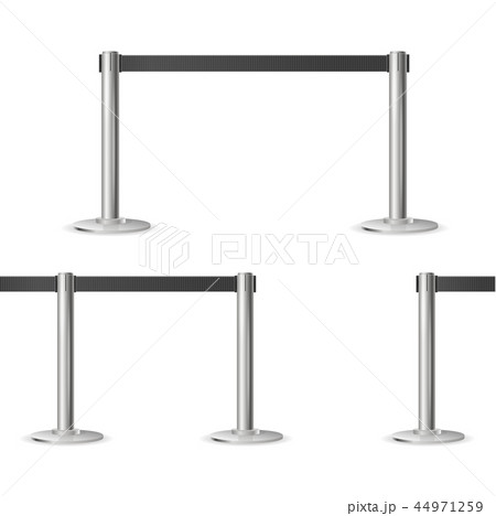 Realistic 3d Detailed Barrier Fence Set. Vector 44971259