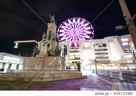 アミュプラザ鹿児島 アミュラン 夜景の写真素材