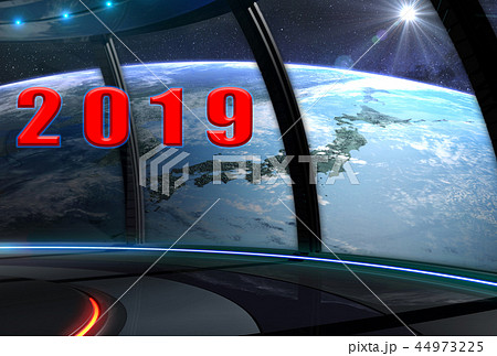 2019年 年賀状 3D 宇宙 CG 2019年 年賀状 3D 宇宙 CG 44973225