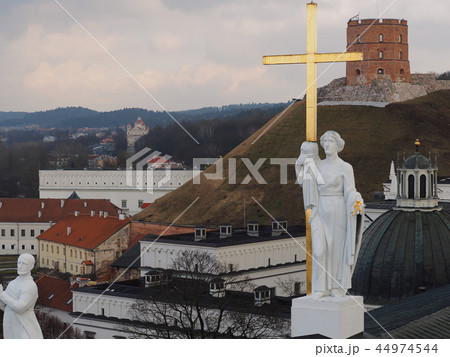 ヴィリニュス大聖堂の守護聖人像とゲディミナス城 / Gediminas' Tower 44974544
