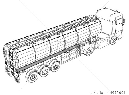 Euro Truck Cistern illustration. Vector. Tracing illustration of 3d. EPS 10 vector format 44975001