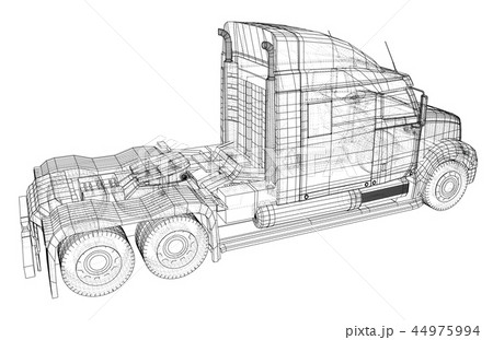Commercial Delivery Cargo Truck vector for brand identity and advertising isolated. Created 44975994