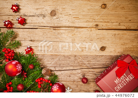 christmas gifts decoration on antique  wooden 44976072