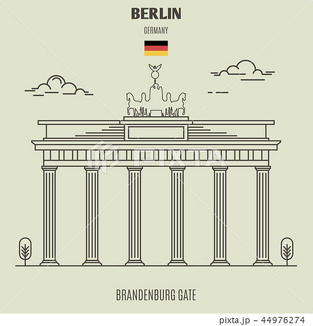 Brandenburg Gate in Berlin, Germany. Landmark icon Brandenburg Gate in Berlin, Germany. Landmark icon 44976274