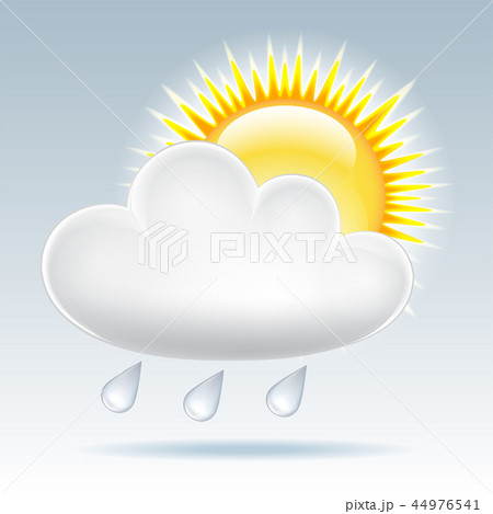Sun and raining clouds weather web icon. Vector Sun and raining clouds weather web icon. Vector 44976541