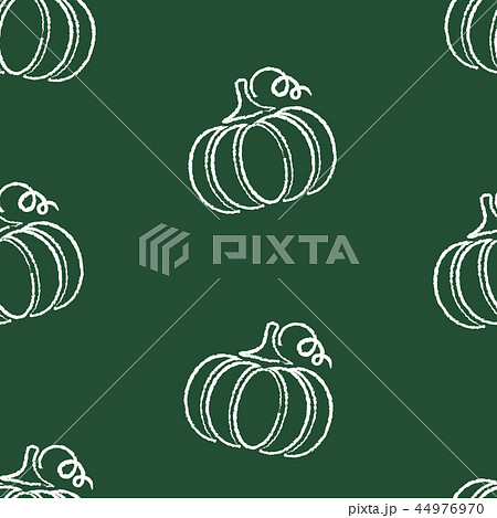 Flat chalked pumpkin vegetable seamless pattern Flat chalked pumpkin vegetable seamless pattern 44976970