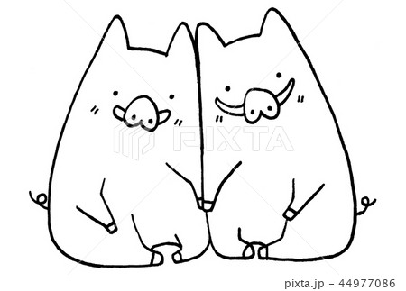 シンプルな猪 いのしし イノシシ イラスト亥年年賀状のイラスト素材