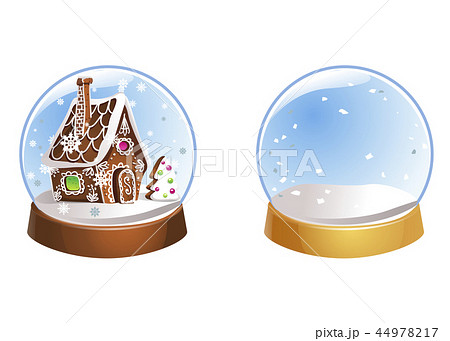 Two Christmas snow globes with snowflakes  Two Christmas snow globes with snowflakes  44978217