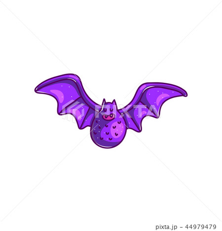 Colorful purple cartoon bat 44979479