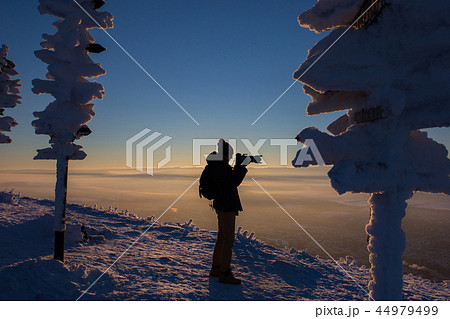 Male photographer on top of the mountain 44979499