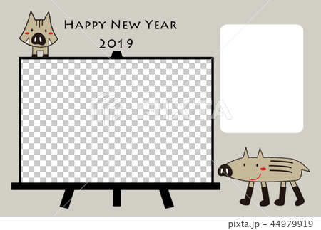 新年卡與寵物和家人的照片相框文本空間十二生肖 新年卡與寵物和家人的照片相框文本空間十二生肖 44979919