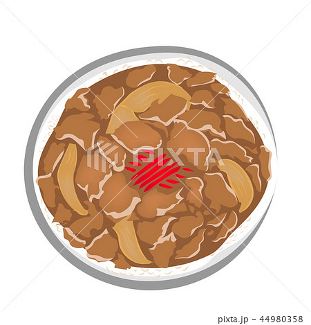 料理　イラスト 牛丼 44980358