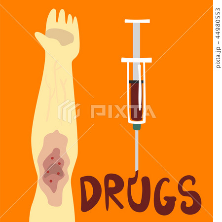 Drugs, struggle with unhealthy addiction social proplem concept poster banner template vector 44980553