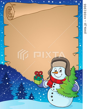 Christmas snowman subject parchment 1 44981966