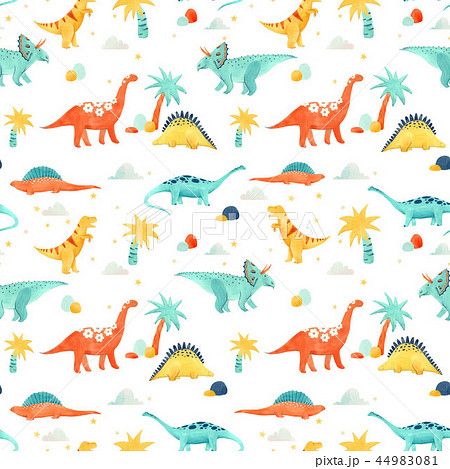 Watercolor dinosaur baby pattern Watercolor dinosaur baby pattern 44983081