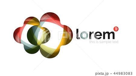 Abstract geometric design logo made of flowing elements 44983083