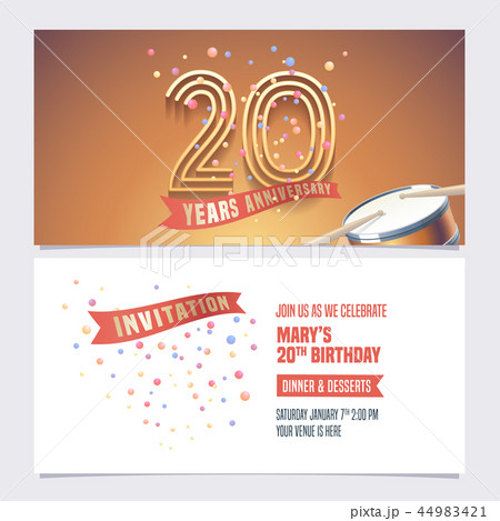 20 years anniversary invite vector illustration 44983421