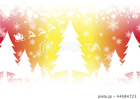 背景イラスト素材,ホワイトクリスマス,聖誕祭,サンタクロース,ツリー,冬のイメージ,雪の結晶,雪景色 44984723