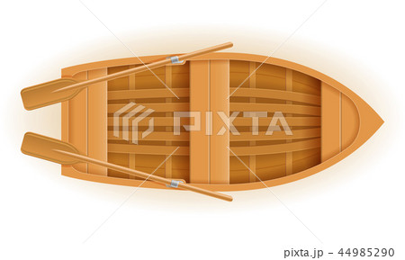 wooden boat top view vector illustration 44985290