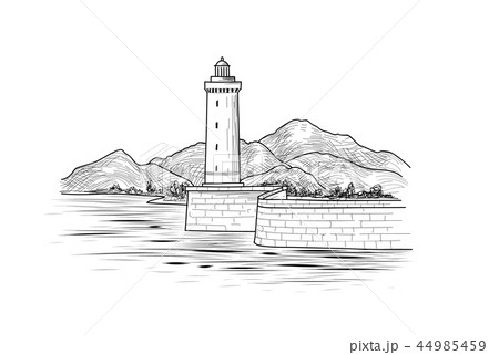 Lighthouse seascape. Seaside view. Landscape 44985459