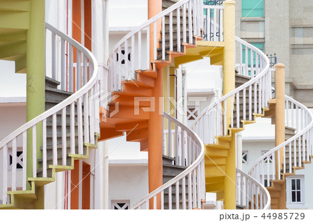 Colorful spiral stairs in Bugis, Singapore Colorful spiral stairs in Bugis, Singapore 44985729