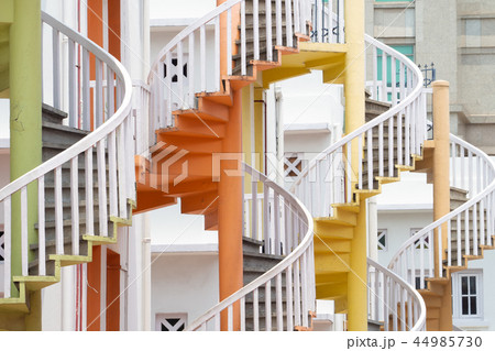 Colorful spiral stairs in Bugis, Singapore Colorful spiral stairs in Bugis, Singapore 44985730