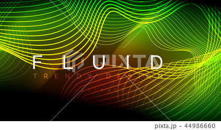 Neon glowing fluid wave lines, magic energy space light concept, abstract background wallpaper Neon glowing fluid wave lines, magic energy space light concept, abstract background wallpaper 44986660