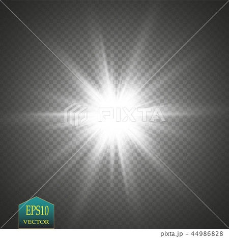Glow light effect. Starburst with sparkles on transparent background. Vector illustration. 44986828