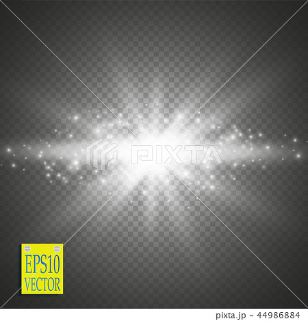 Effect of the explosion, flying in different directions of the particles, glow blue lens. Vector 44986884