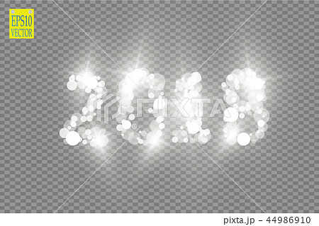 2018 glowing on a transparent background. vector 2018 glowing on a transparent background. vector 44986910