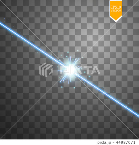 Abstract blue laser beam. Isolated on transparent black background. Vector illustration, Abstract blue laser beam. Isolated on transparent black background. Vector illustration, 44987071