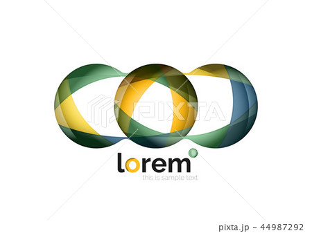Abstract geometric design logo made of flowing elements Abstract geometric design logo made of flowing elements 44987292