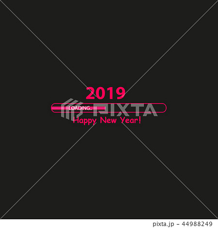 Happy new year 2019 with progress bar. Vector 44988249