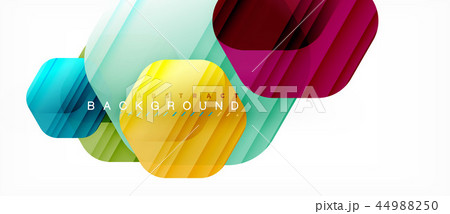 Glossy color hexagons modern composition background, shiny glass design 44988250
