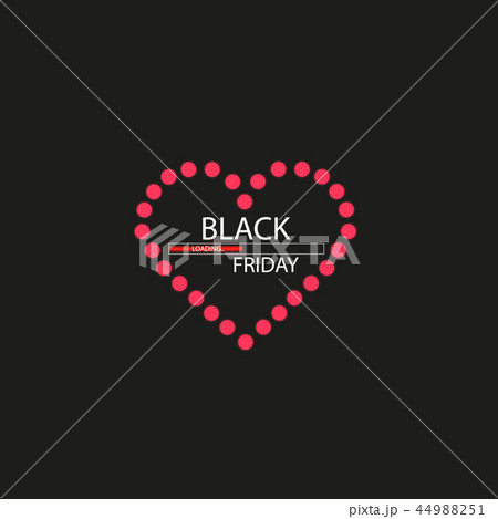 Illustration of an isolated line art heart icon with the text BLACK FRIDAY Illustration of an isolated line art heart icon with the text BLACK FRIDAY 44988251
