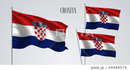 Croatia waving flag set of vector illustration 44988574