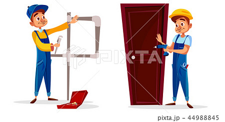 cartoon blumber, service man worker set 44988845