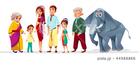 cartoon thai family asian characters set. 44988866