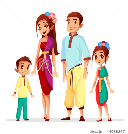 Thai family illustration cartoon characters 44988867