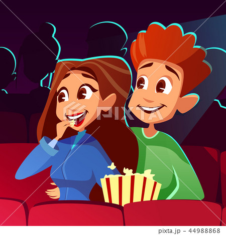 Couple in movie cinema illustration 44988868