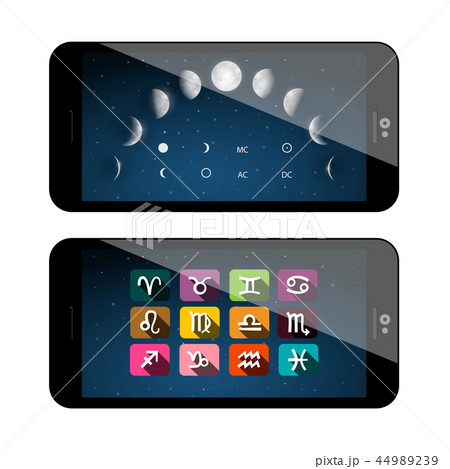 Moon Phases Symbols. Mobile Phone App 44989239