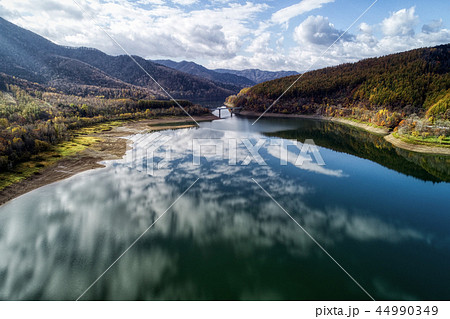 かなやま湖の空撮 44990349