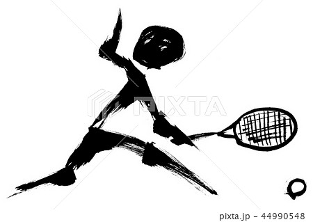 筆絵 テニスのシルエットのイラスト素材